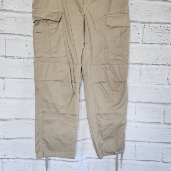 Empyre Mens Tan Khaki Mid-Rise Relaxed Fit Flat Front Baggy Cargo Pants Size 28 - Picture 3 of 13
